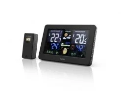Hama Wetterstation Premium mit LED-Farbdisplay Schwarz