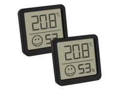 TFA Dostmann Thermo-/Hygrometer Digital, Schwarz, 2er Set