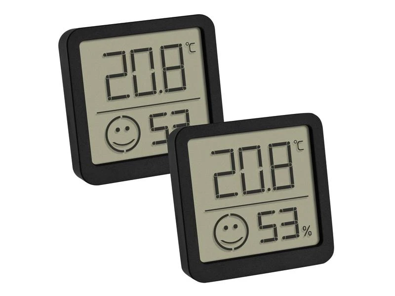 TFA Dostmann Thermo-/Hygrometer Digital, Schwarz, 2er Set 3 TFA Dostmann Thermo-/Hygrometer Digital, Schwarz, 2er Set